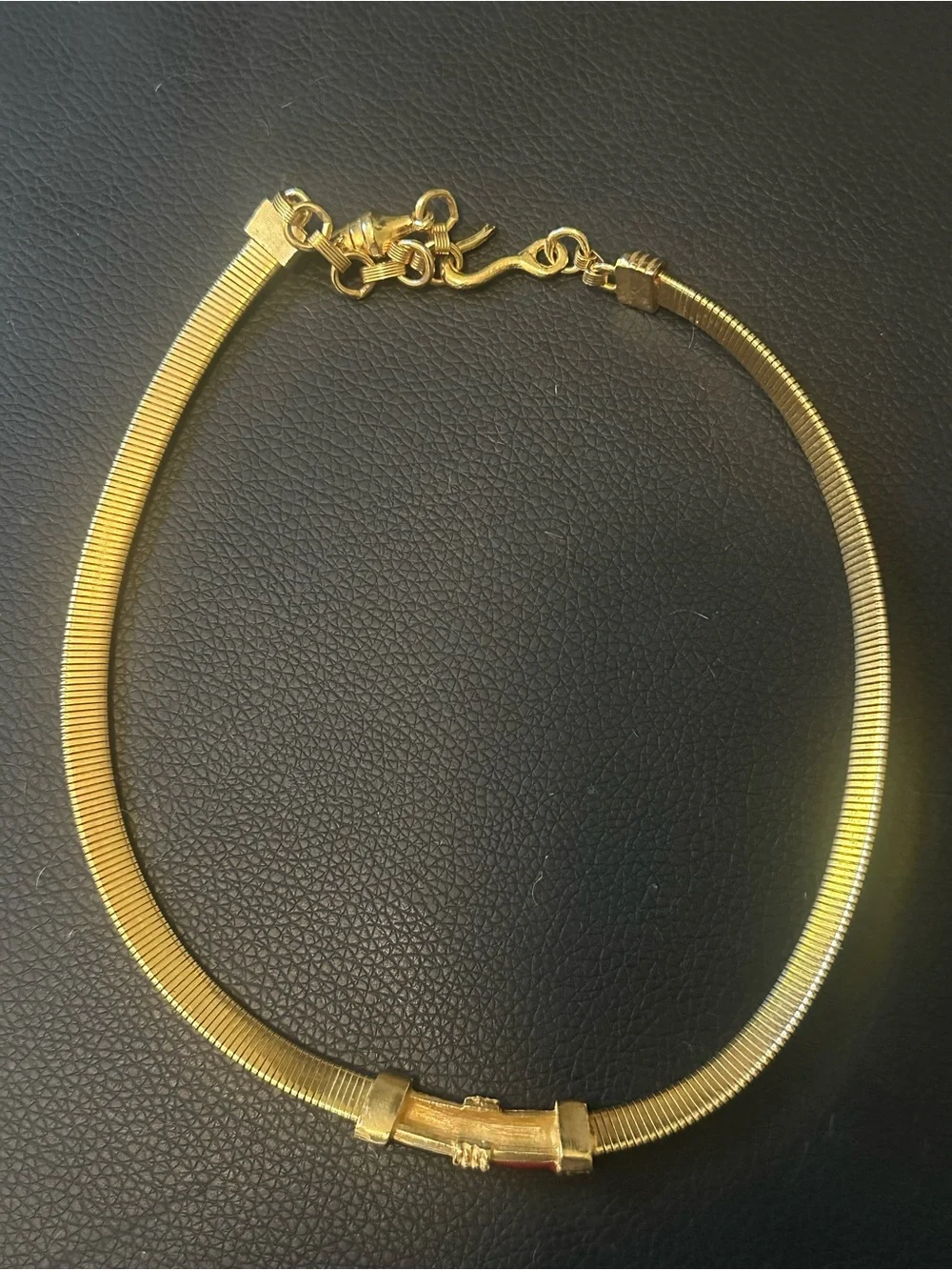Monet Gold-Tone Choker Necklace with Red Accent Bead